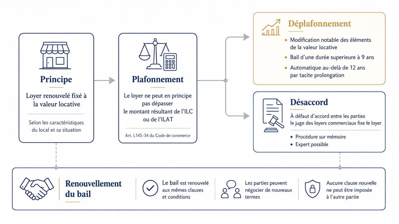 Schéma de fixation du loyer lors du renouvellement d’un bail commercial